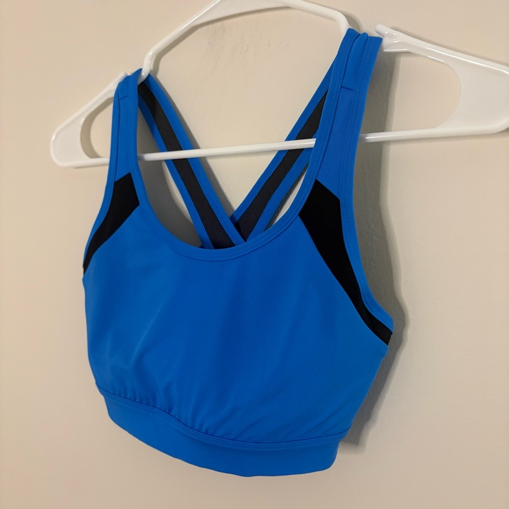 Tek Gear Women’s Medium Sports Bra Blue Medium Support Non Padded EUC